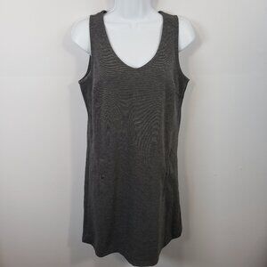 Gap Dress Women S Small Heather Grey Shift Midi Sleeveless V-Neck Business/ A242